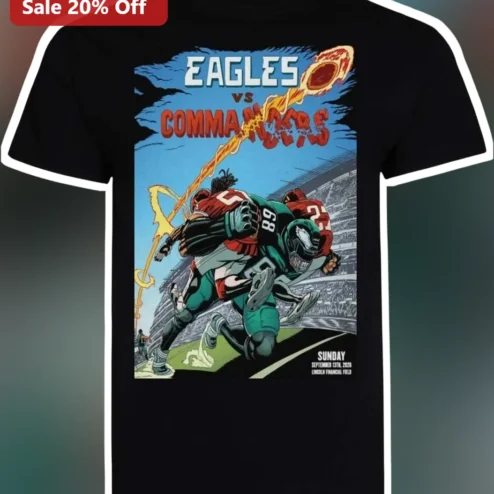 Eagles vs Commanders Tee Comic Book Style NFL Matchup Gift for Philadelphia Eagles and Washington Commanders Fans