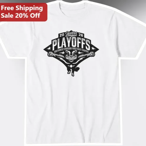 Eastern League Playoffs Southwest Division First-Half Champs Vintage Badger Mascot Tee