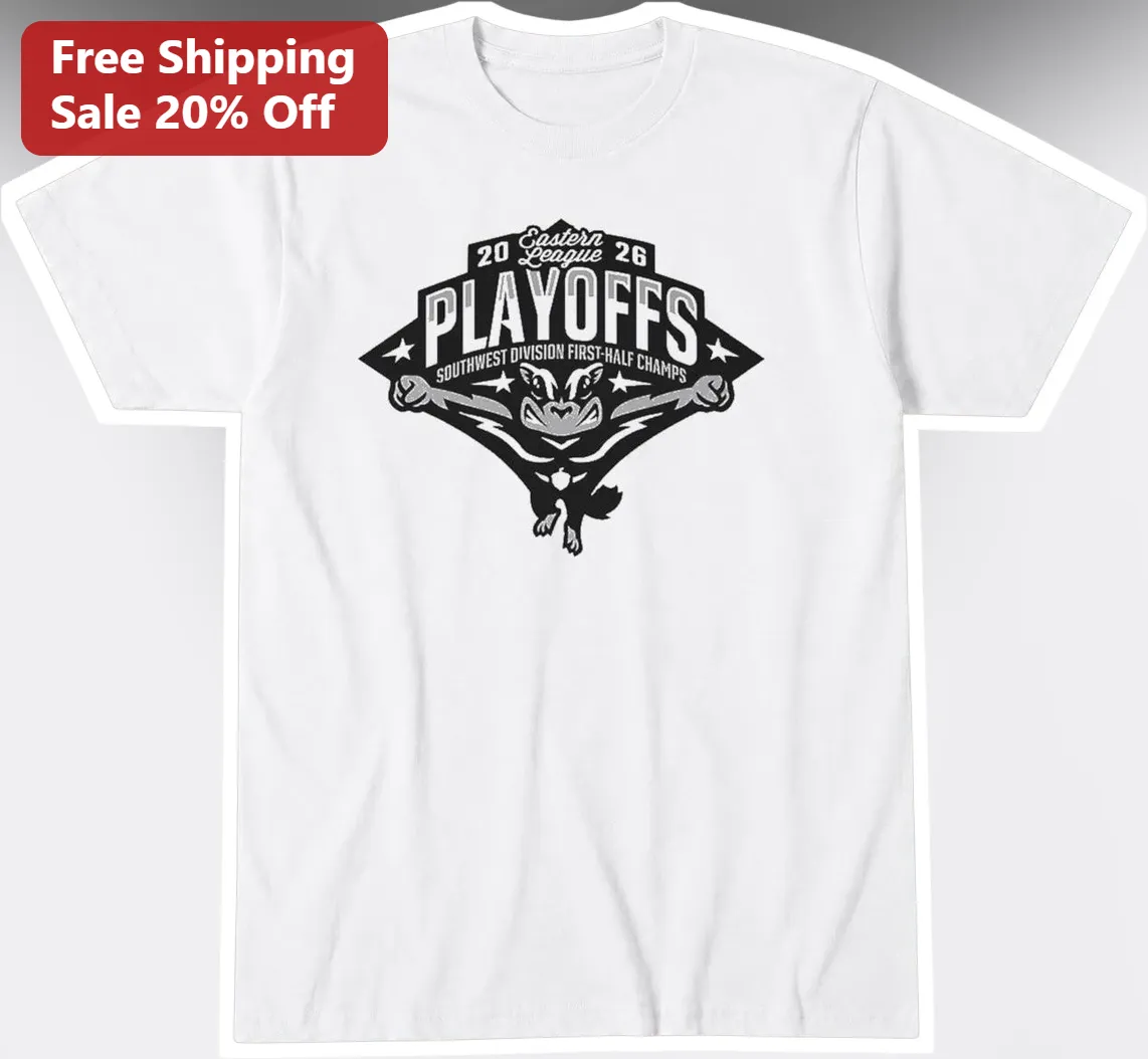 Eastern League Playoffs Southwest Division First-Half Champs Vintage Badger Mascot Tee