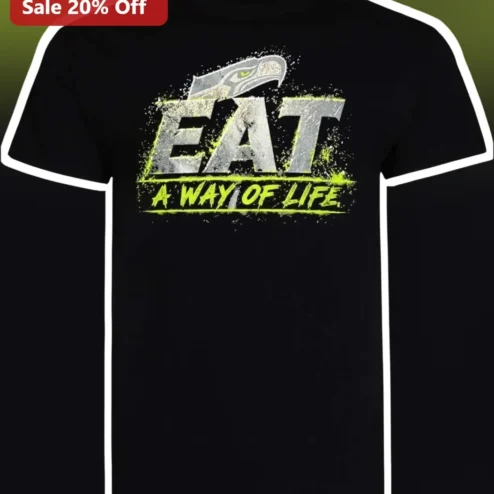 Eat A Way Of Life Tee Grunge Eagle Graphic Hunting Fishing Outdoor Apparel
