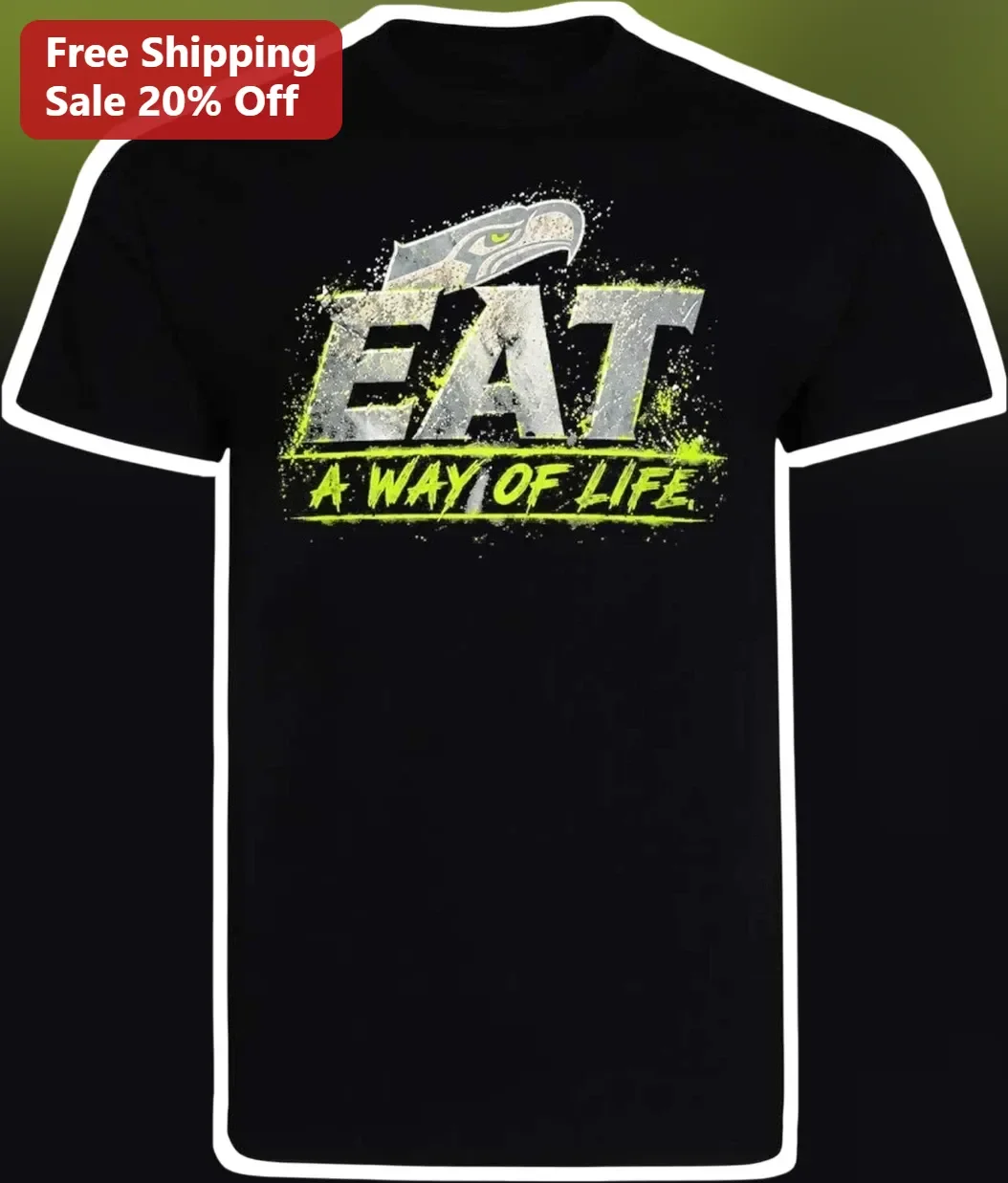 Eat A Way Of Life Tee Grunge Eagle Graphic Hunting Fishing Outdoor Apparel