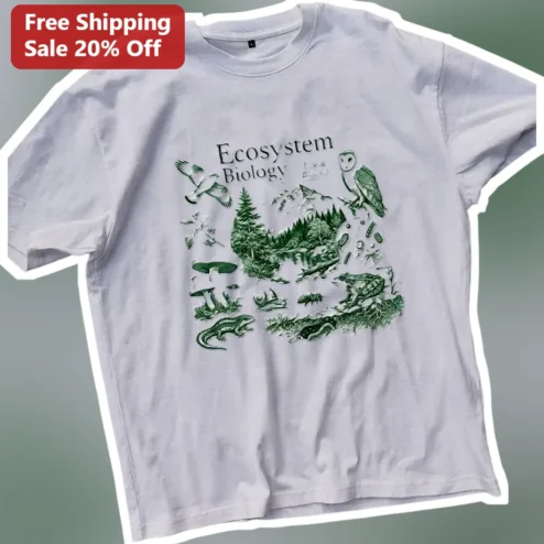Ecosystem Biology Vintage Graphic Tee for Science Students and Nature Lovers
