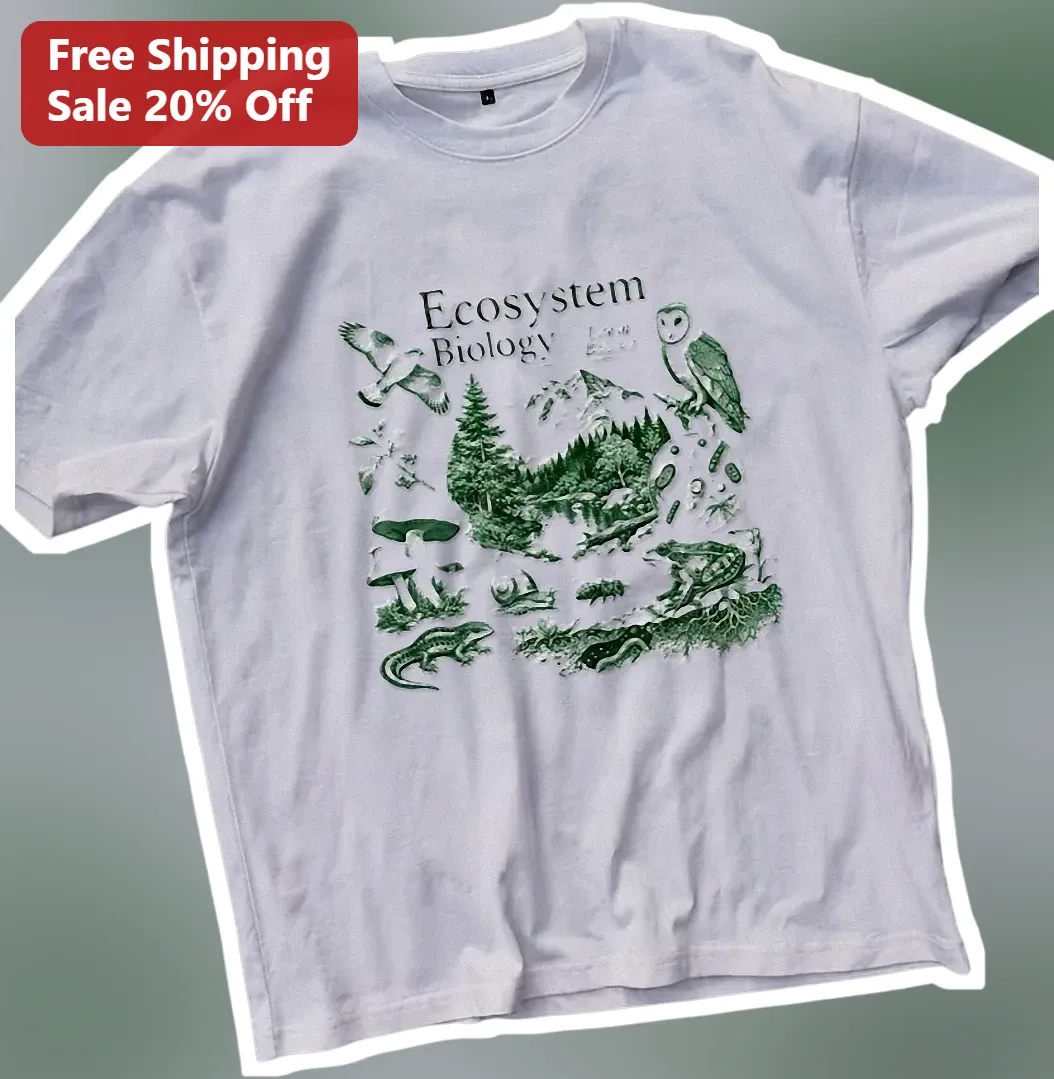 Ecosystem Biology Vintage Graphic Tee for Science Students and Nature Lovers