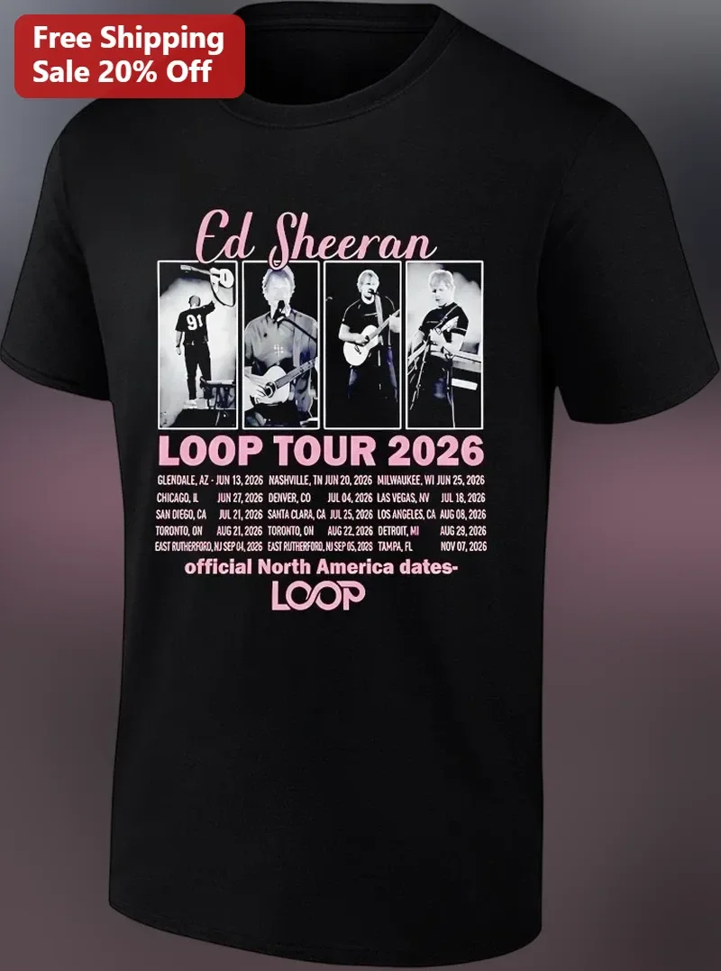 Ed Sheeran Loop Tour 2026 North America Dates Graphic Tee