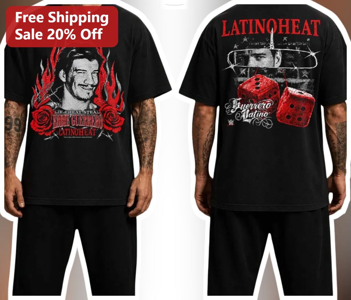 Eddie Guerrero Latino Heat Lie Cheat Steal Signature WWE Graphic Tee