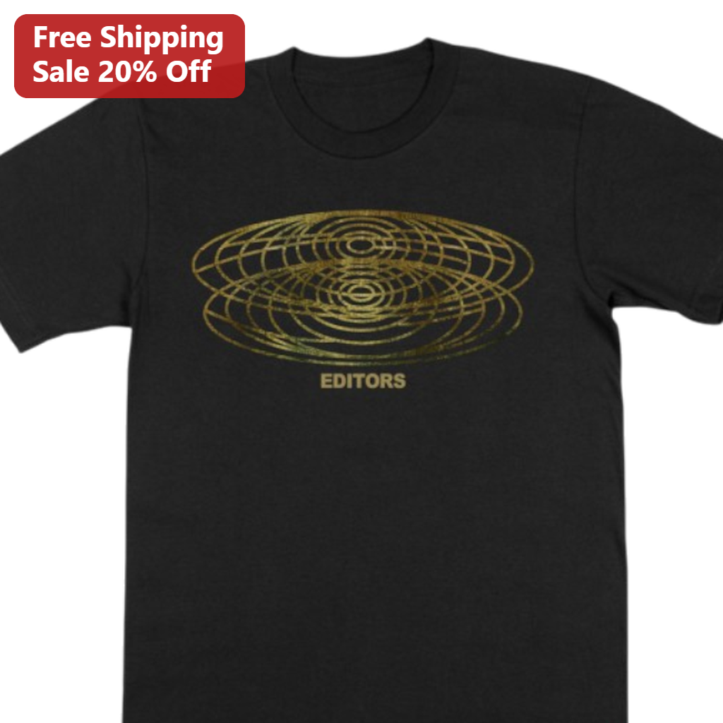 Editors Band Gold Wireframe Graphic Tee Indie Rock Concert Music Merch T-Shirt for Men and Women