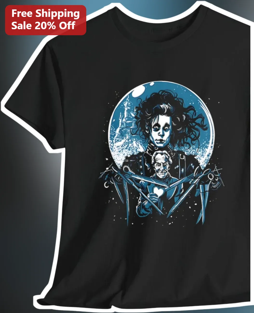 Edward Scissorhands Gothic Tim Burton Movie Tee Vincent Price Art Shirt