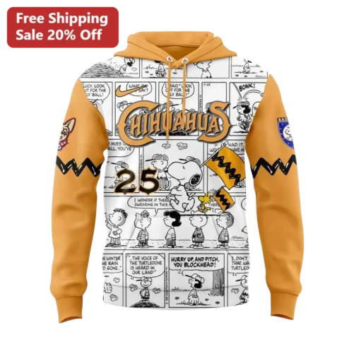 El Paso Chihuahuas 25 Snoopy Peanuts Pullover Hoodie