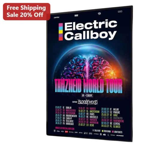 Electric Callboy Tanzneid World Tour Poster Neon Brain Metalcore Band Art Print
