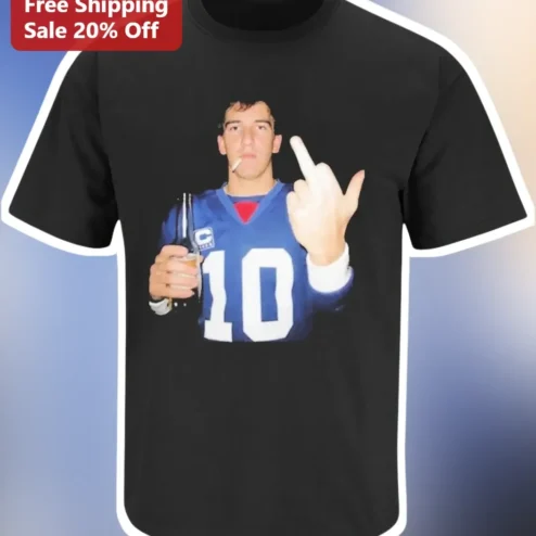 Eli Manning Tee New York Giants Football Player Graphic Shirt for Men