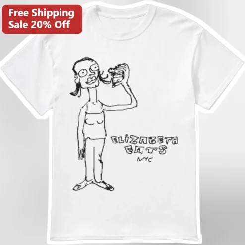 Elizabeth Eats NYC Tee Funny Foodie Graphic T-Shirt New York City Souvenir Gift