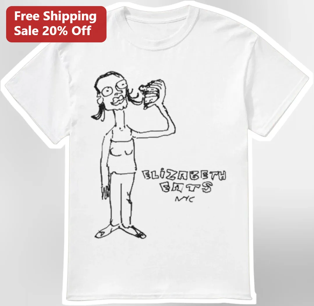 Elizabeth Eats NYC Tee Funny Foodie Graphic T-Shirt New York City Souvenir Gift