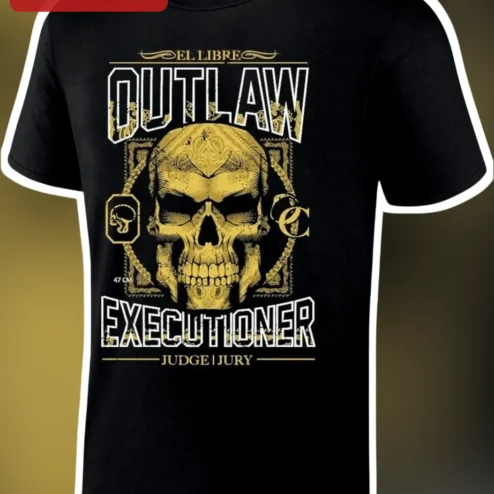 Ell Libre Outlaw Executioner Judge Jury Gothic Skull Graphic Tee