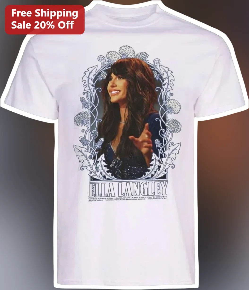 Ella Langley Graphic Tee Art Nouveau Thistle Flower Country Music Fan Gift Shirt