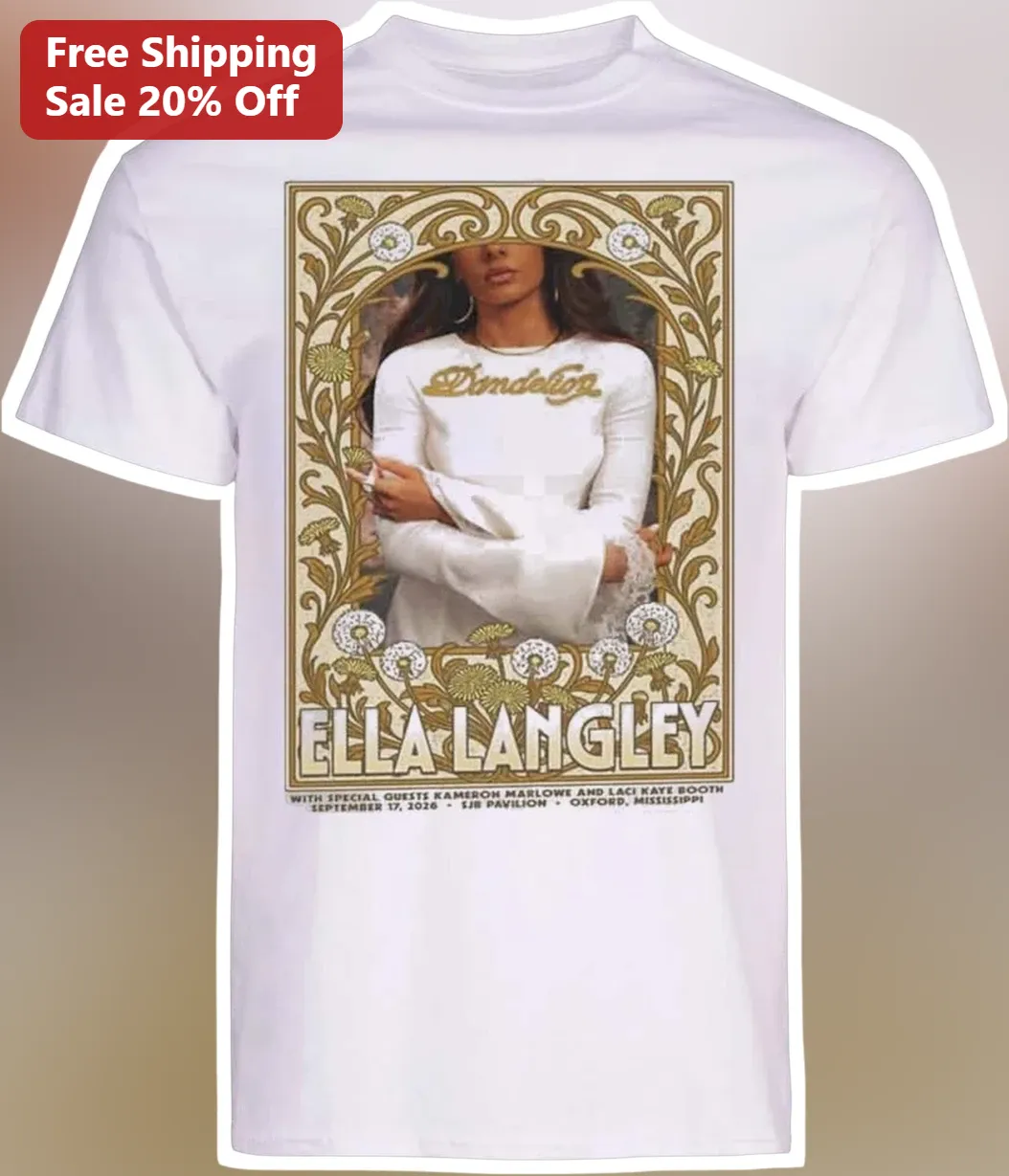 Ella Langley Vintage Concert Poster Graphic Tee Dandelion Album Art Country Music Gift