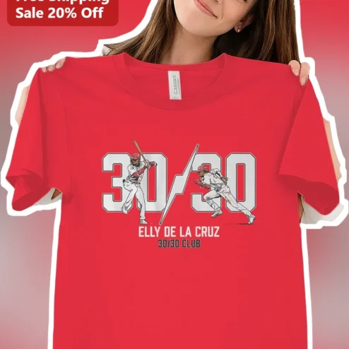 Elly De La Cruz 30/30 Club Cincinnati Reds Baseball Tee