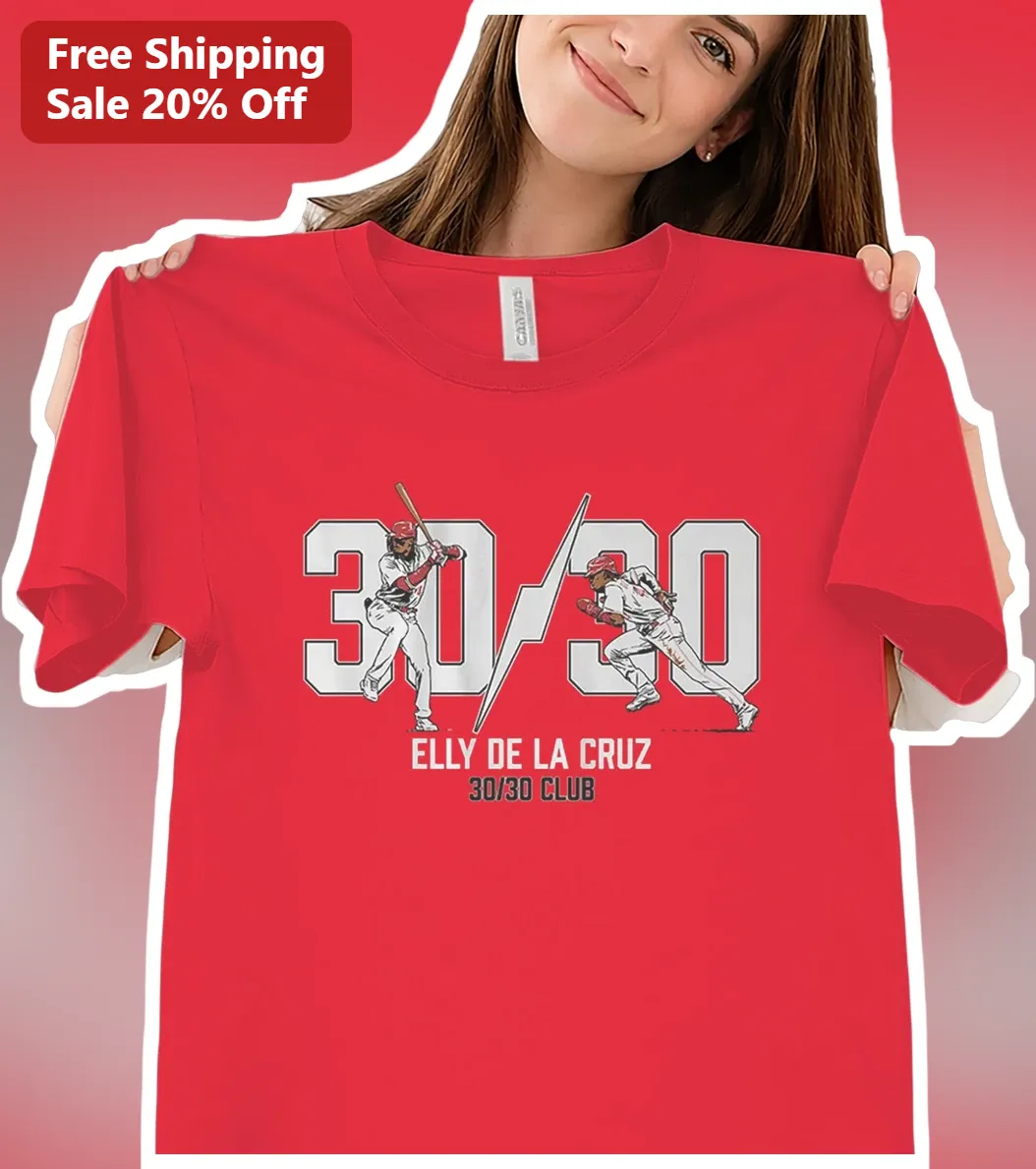 Elly De La Cruz 30/30 Club Cincinnati Reds Baseball Tee