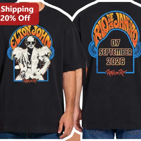 Elton John Rio de Janeiro September 7 2026 Rock in Rio Concert Graphic Tee