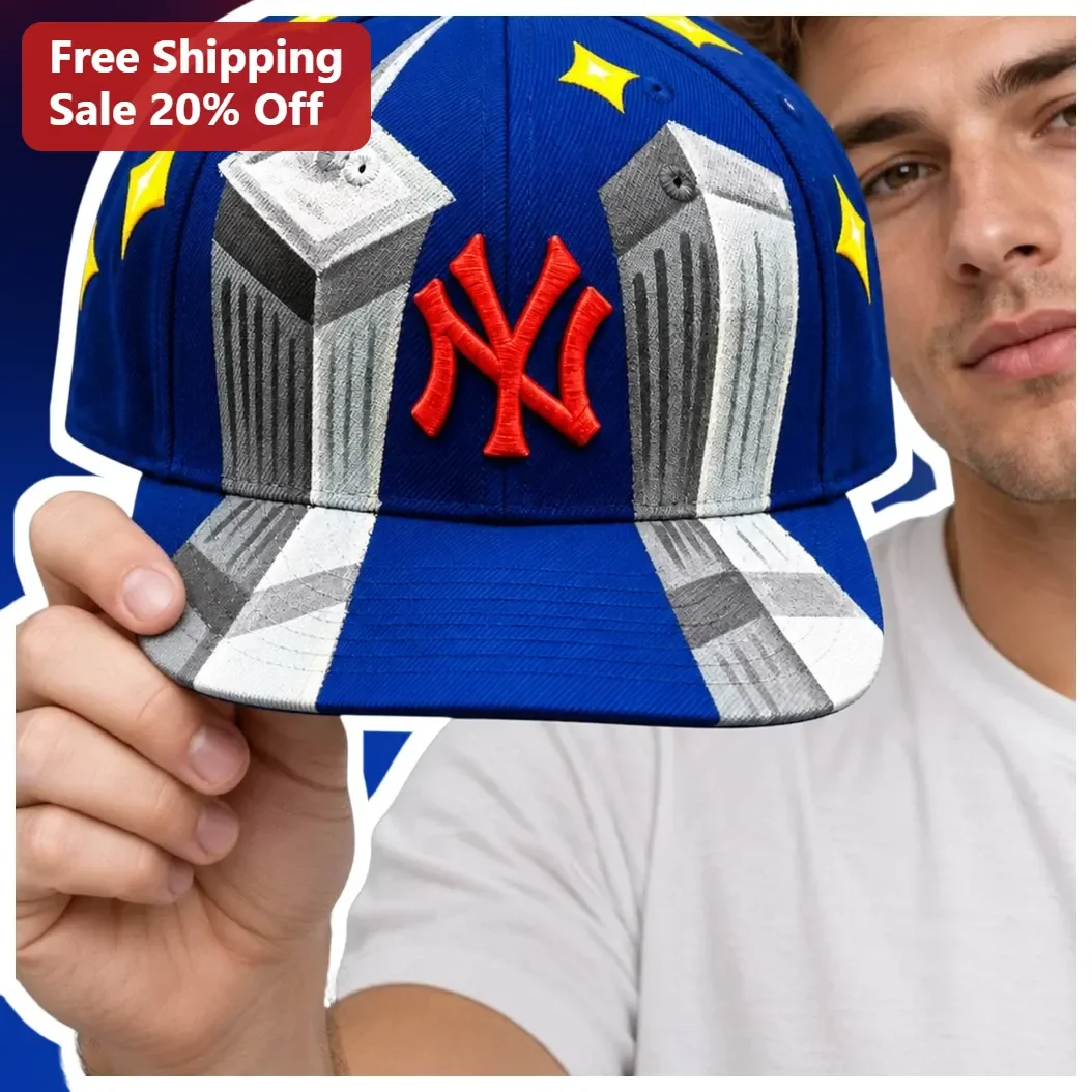 Embroidered Twin Towers NY Snapback Hat Tribute NYC Skyline Gift