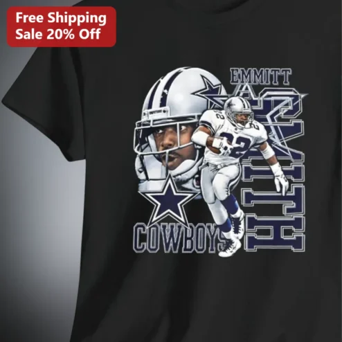 Emmitt Smith Cowboys Vintage 90s Graphic Tee, Retro Football Shirt Gift for Dallas Cowboys Fans