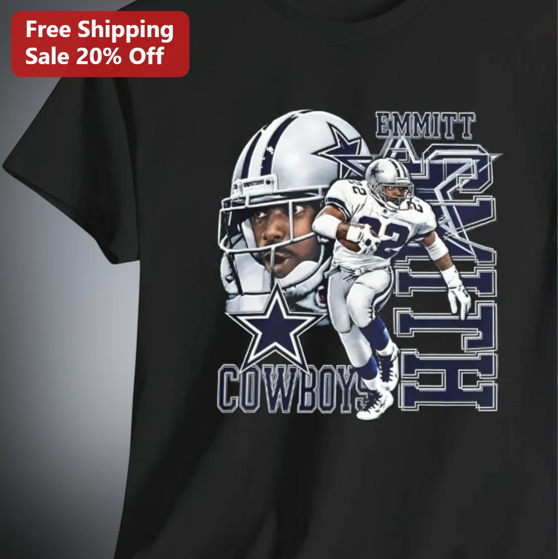 Emmitt Smith Cowboys Vintage 90s Graphic Tee, Retro Football Shirt Gift for Dallas Cowboys Fans
