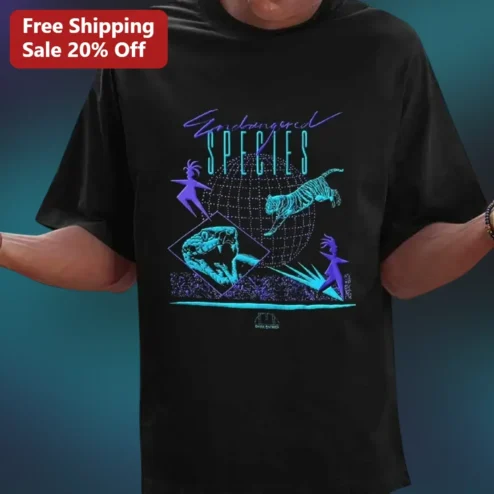 Endangered Species Tee Retro Synthwave Tiger Snake Vaporwave Graphic Shirt