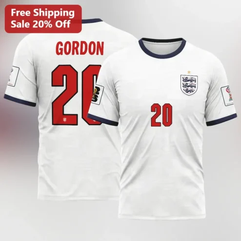 England Soccer Jersey Mockup Tee Custom Name Number Three Lions Football Shirt Gift