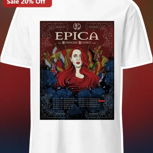 EPICA The Symphonic Synergy Tour Tee Simone Simons Symphonic Metal Band Merch