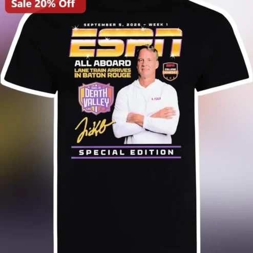 ESPN All Aboard Lane Train Baton Rouge Duel In Death Valley Special Edition Tee