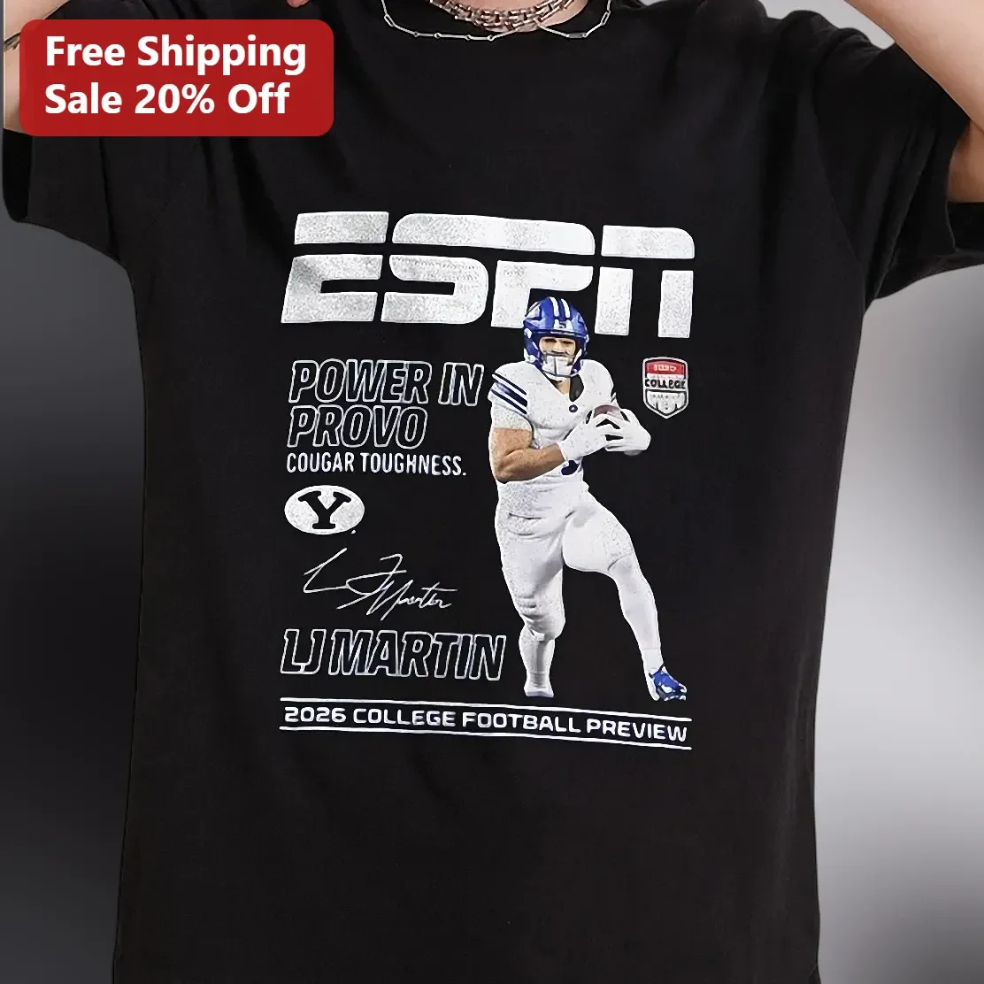 ESPN Power in Provo Cougar Toughness BYU Cougars 2026 College Football Preview Tee