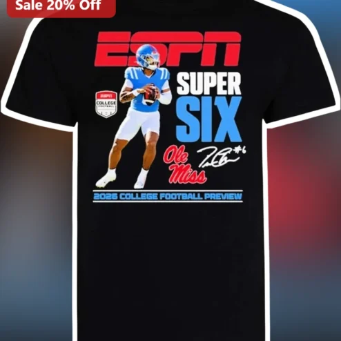 ESPN Super Six Ole Miss 2026 College Football Preview Tee Eli Manning Signature