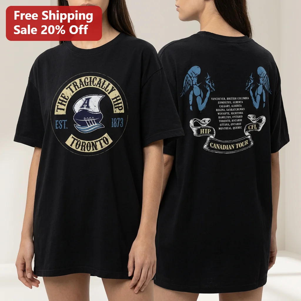 EST. Toronto Canadian Tour Tee, Vintage CFL Football Concert Graphic Tee, Gift for Canadian Rock Music Fans