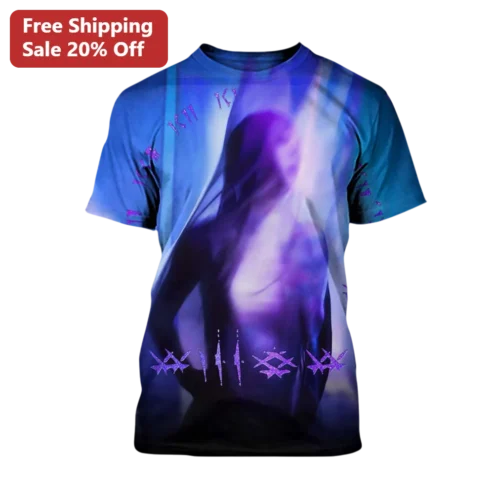Ethereal Female Silhouette All-Over Print Tee Vaporwave Dark Aesthetic Graphic Shirt