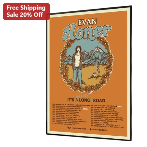 Evan Homer It's A Longer Road Canvas Print Retro Country Music Wall Art