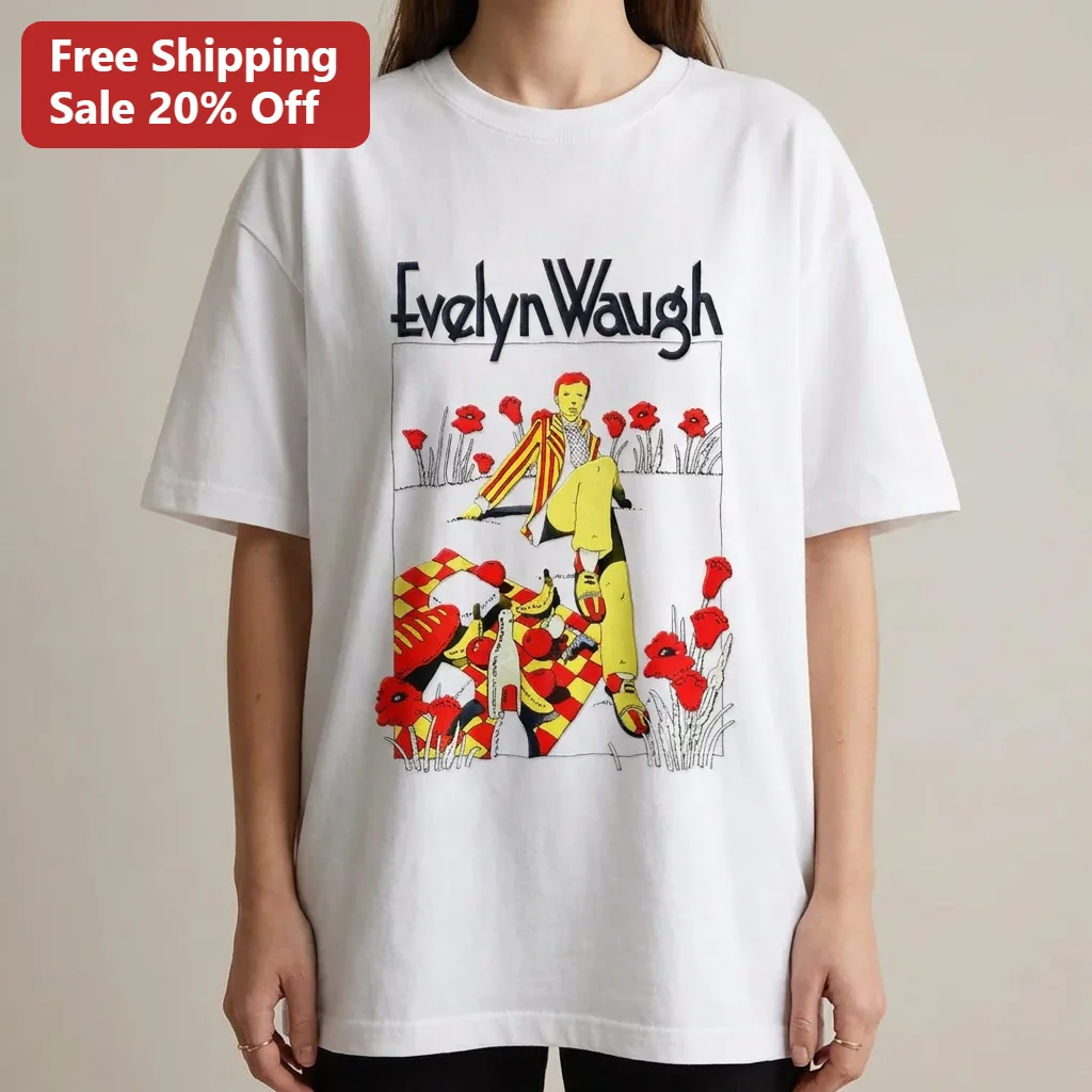 Evelyn Waugh Tee Vintage Literary Picnic Illustration Shirt Classic English Author Gift for Book Lovers