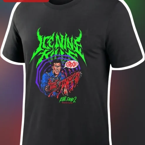 Evil Dead 2 Ash Williams Groovy Horror Graphic Tee