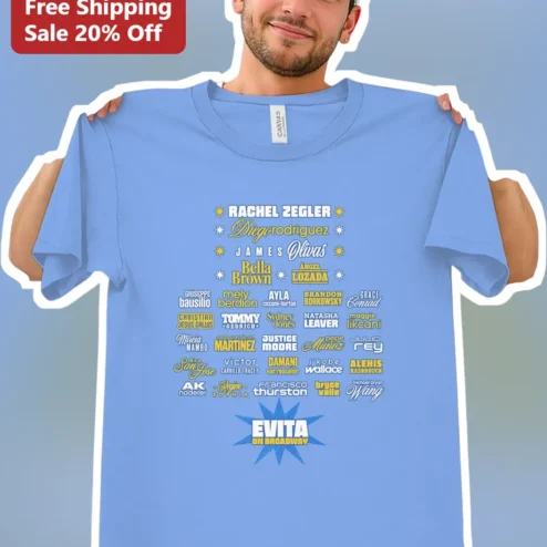 Evita On Broadway Cast Tee Rachel Zegler Musical Theater Fan Gift