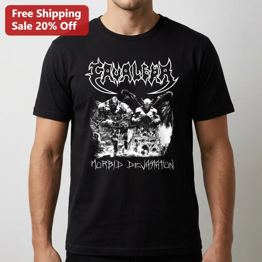 Evulger Morbid Devastation Death Metal Graphic Tee for Men Women Heavy Metal Band Merch Style