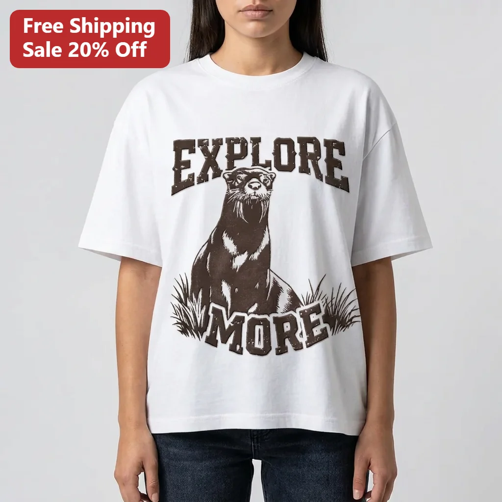 Explore More Otter Tee Vintage Nature Graphic Shirt Gift for Hikers and Outdoor Lovers