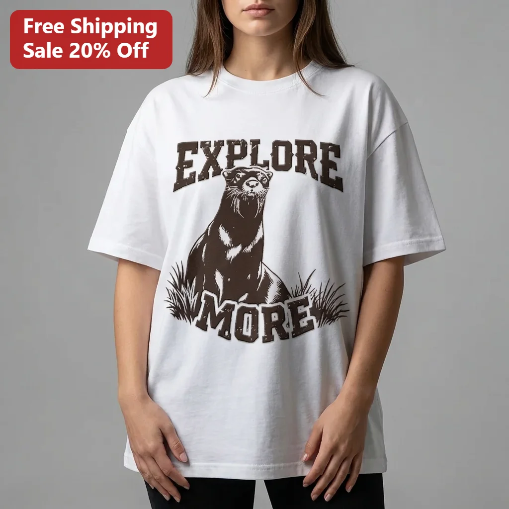 Explore More Vintage Otter Tee Retro Wildlife Graphic Shirt for Nature Lovers Hiking Camping Adventure Gift