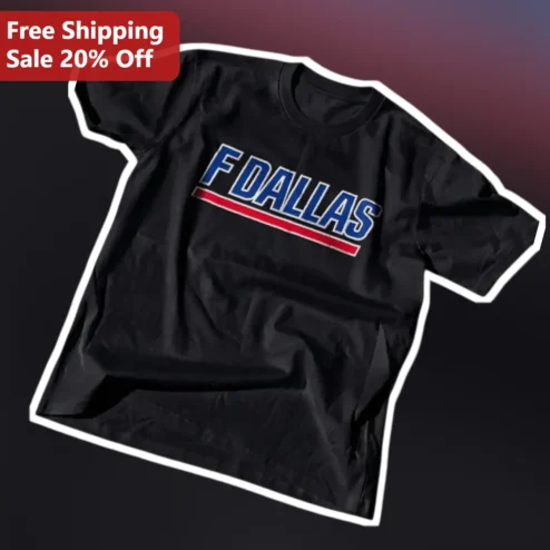 F Dallas Collegiate Varsity Tee Retro Sports Graphic Shirt for Men Women