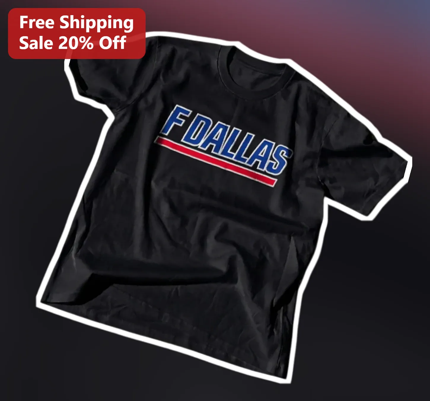 F Dallas Collegiate Varsity Tee Retro Sports Graphic Shirt for Men Women