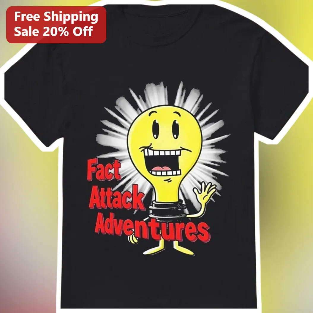 Fact Attack Adventures Tee Funny Science Trivia Graphic Shirt for Teachers Students