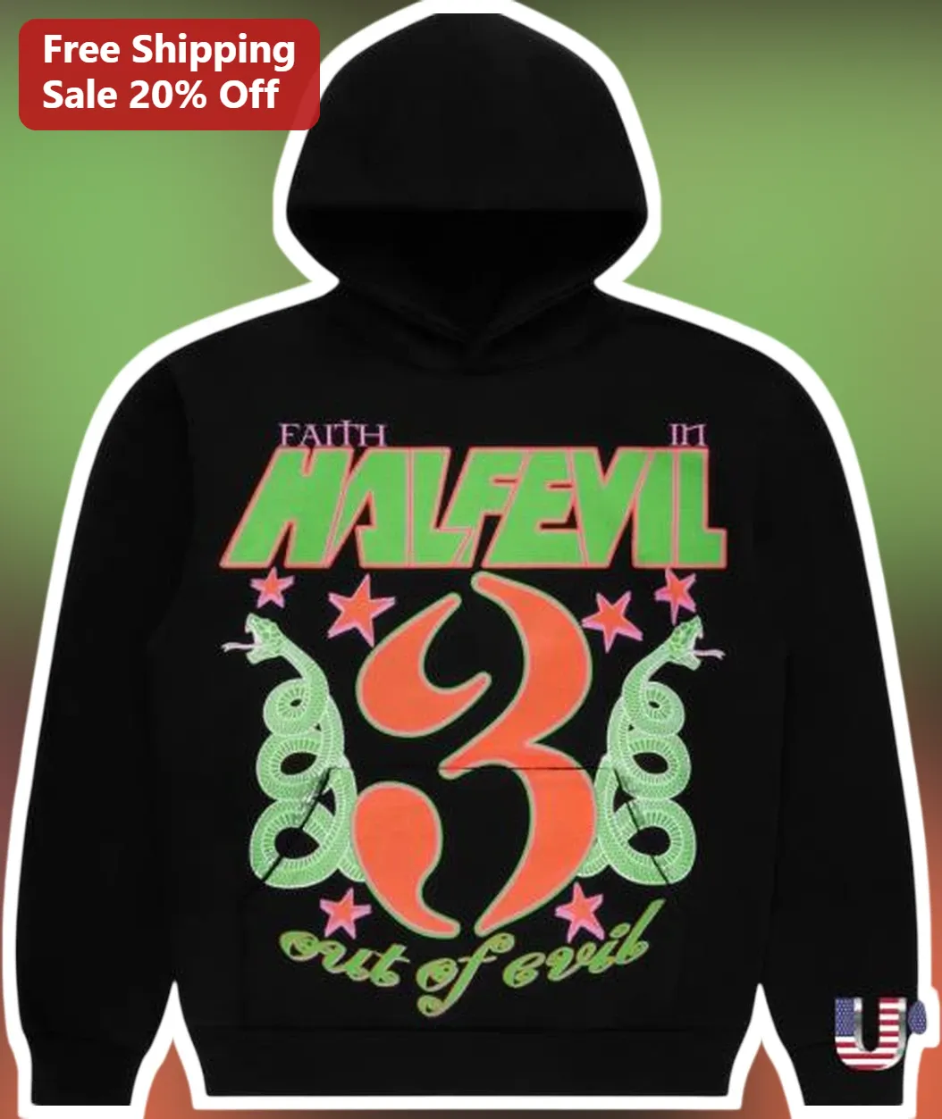 Faith In Half Evil Out Of Evil Hoodie Snake Graphic Streetwear Sweatshirt