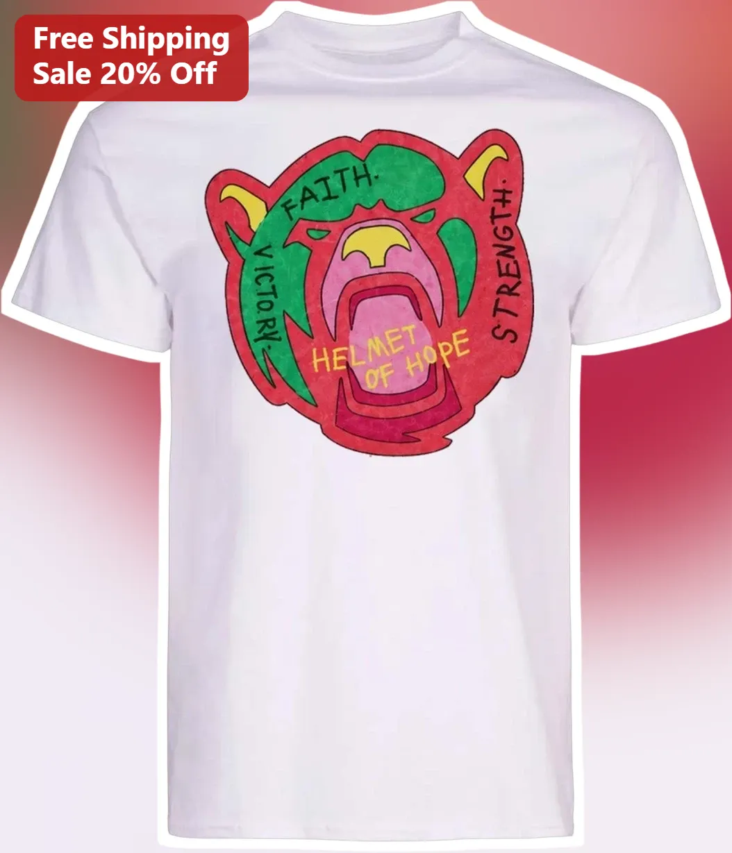 Faith Victory Strength Helmet of Hope Christian Bear Graphic Tee
