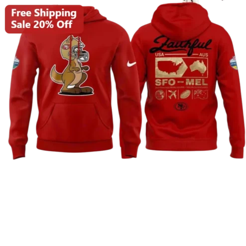 Faithful SFO MEL Hoodie San Francisco to Melbourne Travel Gift