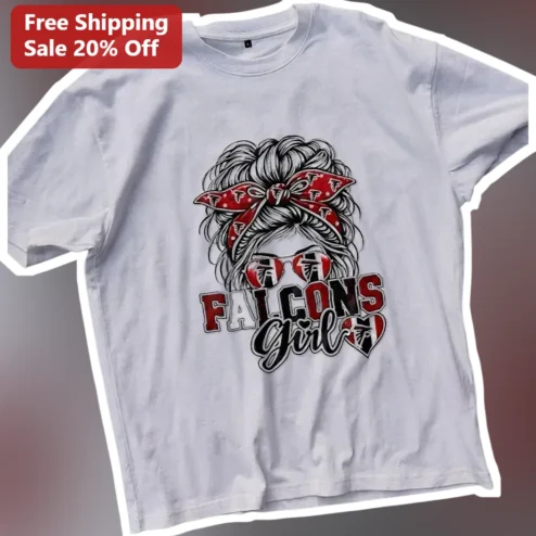 Falcons Girl Graphic Tee Atlanta Falcons Fan Shirt for Women Girls