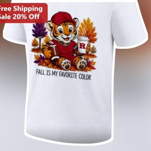 Fall Is My Favorite Color Cute Football Tiger Tee Autumn Lover Gift