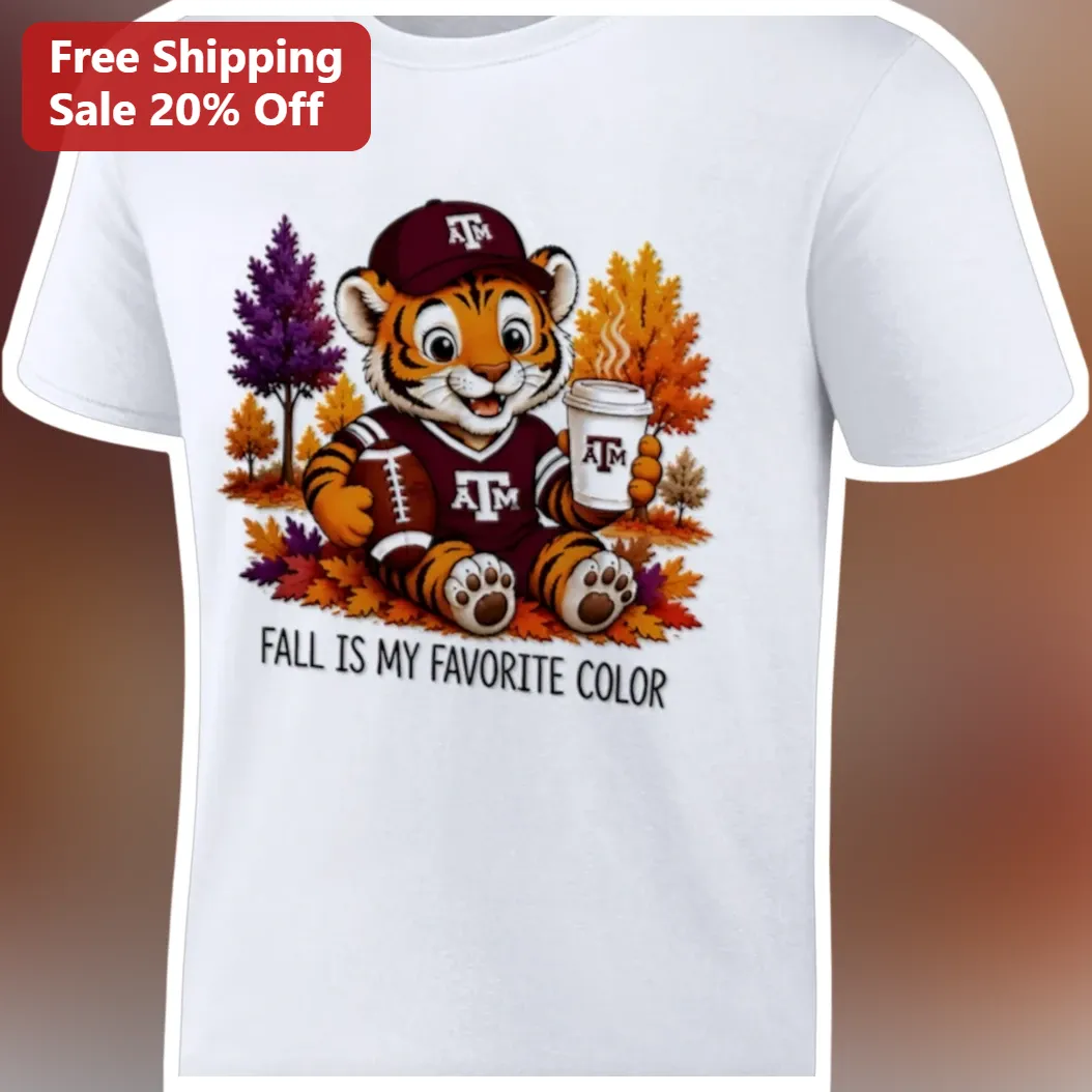 Fall Is My Favorite Color Texas A&M Aggies Reveille Tiger Graphic Tee