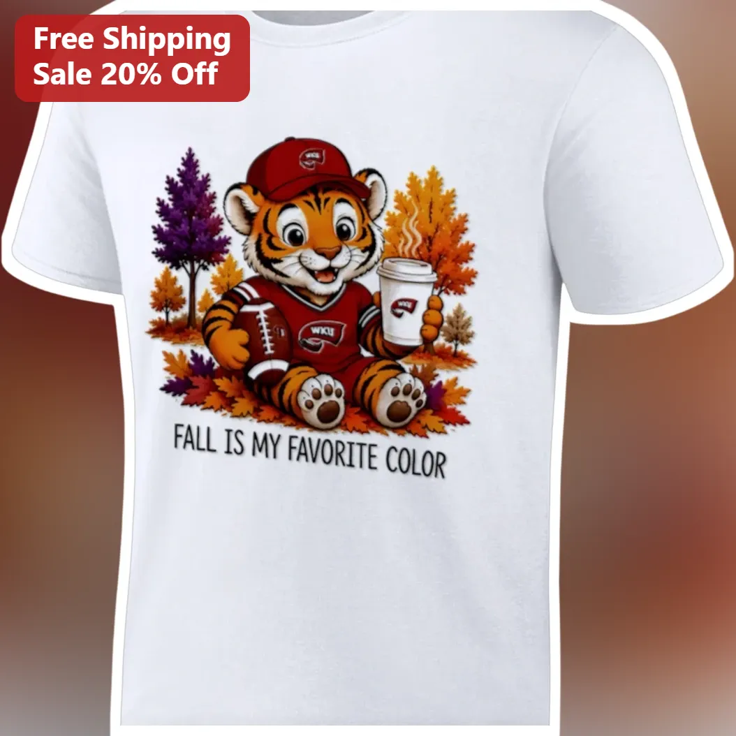 Fall Is My Favorite Color WKU Hilltoppers Tee Cute Autumn Tiger Mascot Graphic Shirt